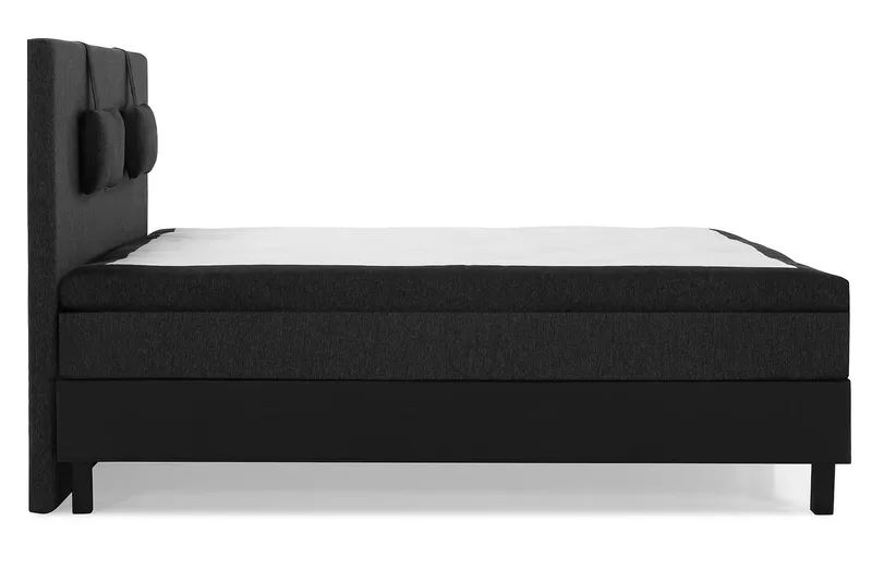 Lucky Komplett Sängpaket 160x200 Latex Slät - Nackkudde Liten Svart/Grå/PU - Möbler - Säng - Kontinentalsäng