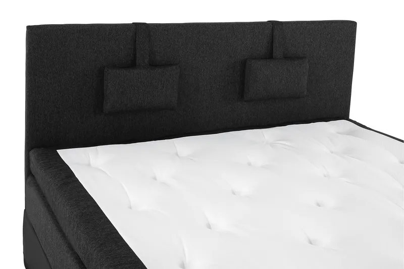 Lucky Komplett Sängpaket 160x200 Latex Slät - Nackkudde Liten Svart/Grå/PU - Möbler - Säng - Kontinentalsäng