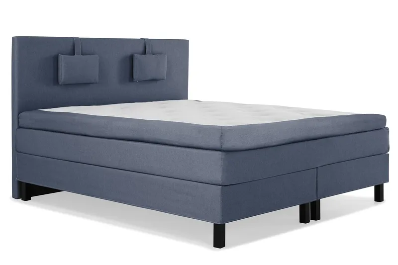 Lucky Komplett Sängpaket 160x200 Latex Slät Sänggavel - Nackkudde Liten Mörkblå - Möbler - Säng - Kontinentalsäng