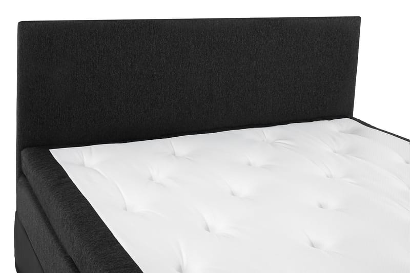 Lucky Komplett Sängpaket 160x200 Latex Slät Sänggavel - Svart/Grå/PU - Möbler - Säng - Komplett sängpaket