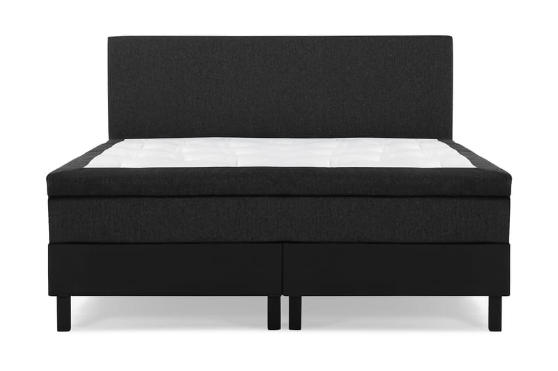 Lucky Komplett Sängpaket 160x200 Latex Slät Sänggavel - Svart/Grå/PU - Möbler - Säng - Komplett sängpaket
