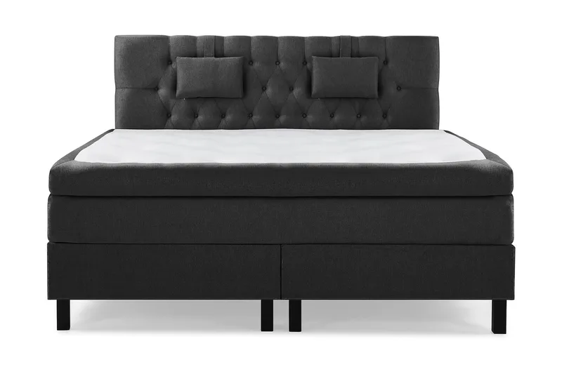 Lucky Komplett Sängpaket 160x200 Memory Diamant, Nackkudde Liten Svart/Grå