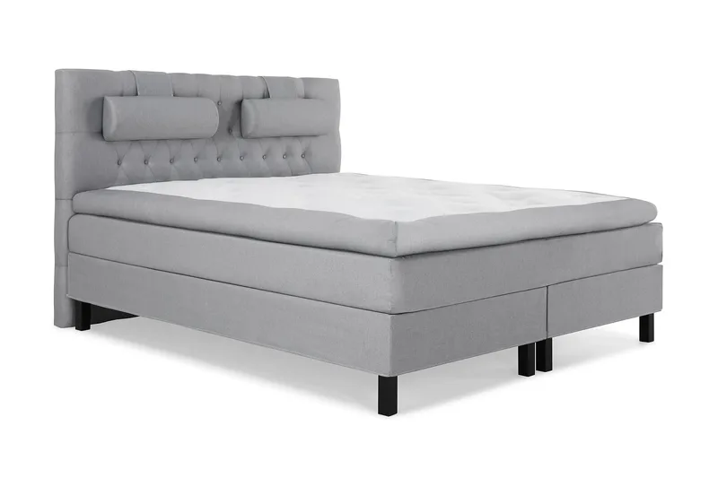 Lucky Komplett Sängpaket 160x200 Memory Diamant Sänggavel - Nackkudde Stor Mellangrå - Möbler - Säng - Kontinentalsäng