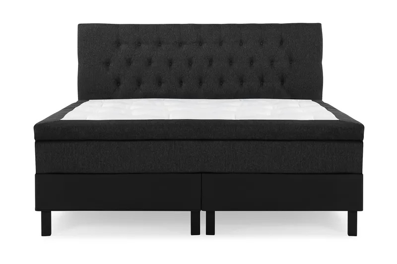 Lucky Komplett Sängpaket 160x200 Memory Diamant, Svart/Grå/PU