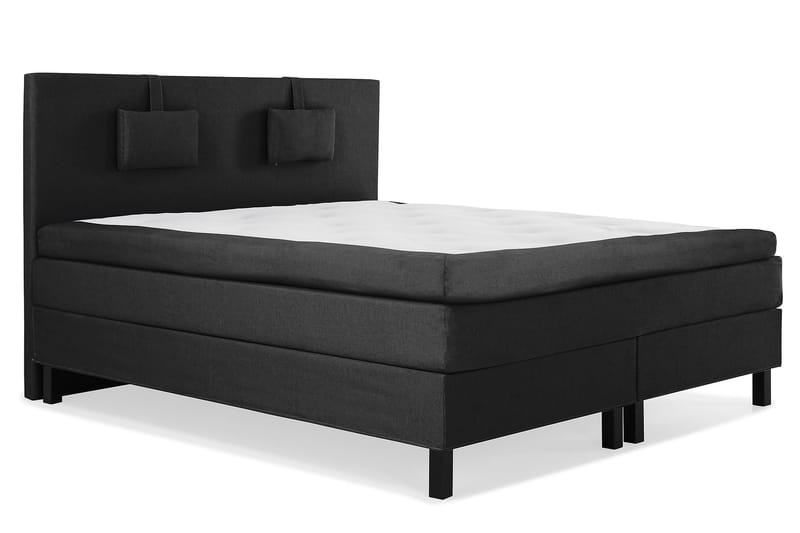 Lucky Komplett Sängpaket 160x200 Memory Slät - Nackkudde Liten Svart/Grå - Möbler - Säng - Kontinentalsäng