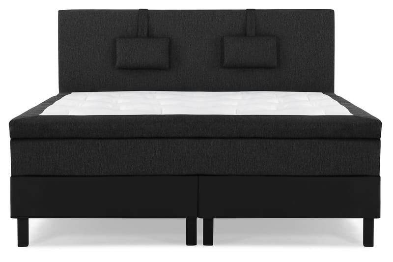 Lucky Komplett Sängpaket 160x200 Memory Slät - Nackkudde Liten Svart/Grå/PU - Möbler - Säng - Kontinentalsäng