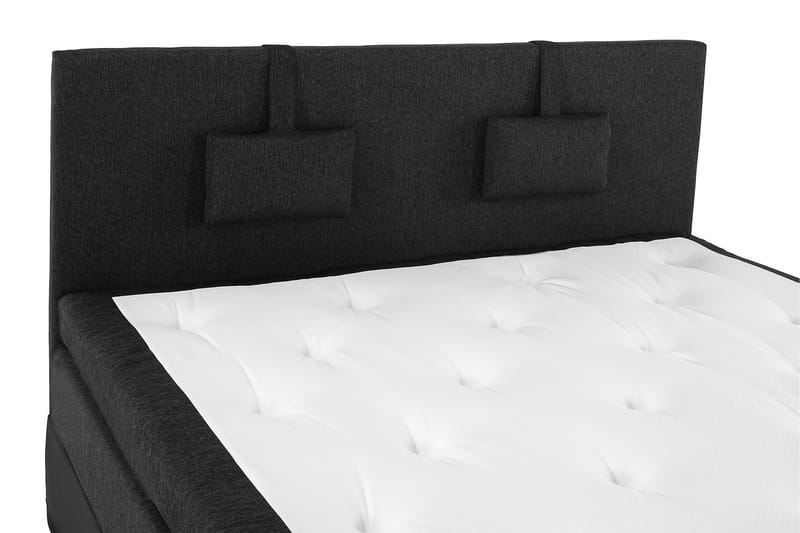 Lucky Komplett Sängpaket 160x200 Memory Slät - Nackkudde Liten Svart/Grå/PU - Möbler - Säng - Kontinentalsäng