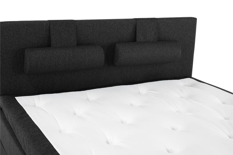 Lucky Komplett Sängpaket 160x200 Memory Slät - Nackkudde Stor Svart/Grå/PU - Möbler - Säng - Komplett sängpaket