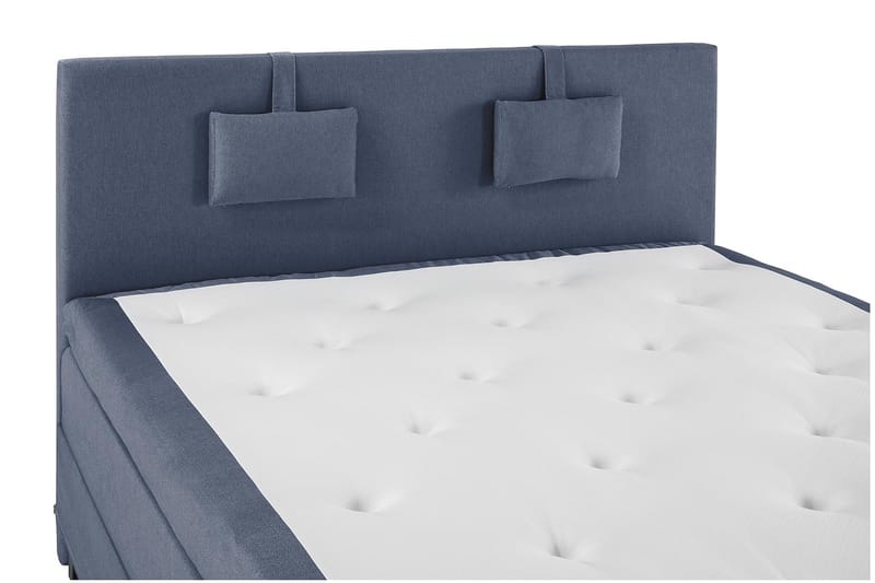 Lucky Komplett Sängpaket 160x200 Memory Slät Sänggavel - Nackkudde Liten Mörkblå - Möbler - Säng - Kontinentalsäng