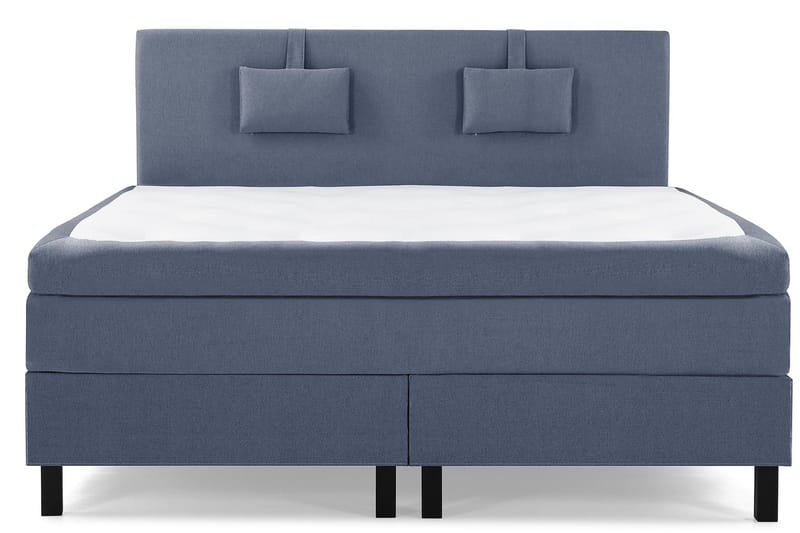 Lucky Komplett Sängpaket 160x200 Memory Slät Sänggavel - Nackkudde Liten Mörkblå - Möbler - Säng - Kontinentalsäng