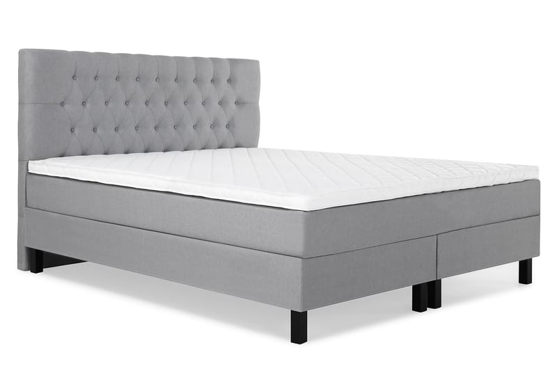 Lucky Komplett Sängpaket 160x200 Skum Diamant Sänggavel - Mellangrå - Möbler - Säng - Komplett sängpaket
