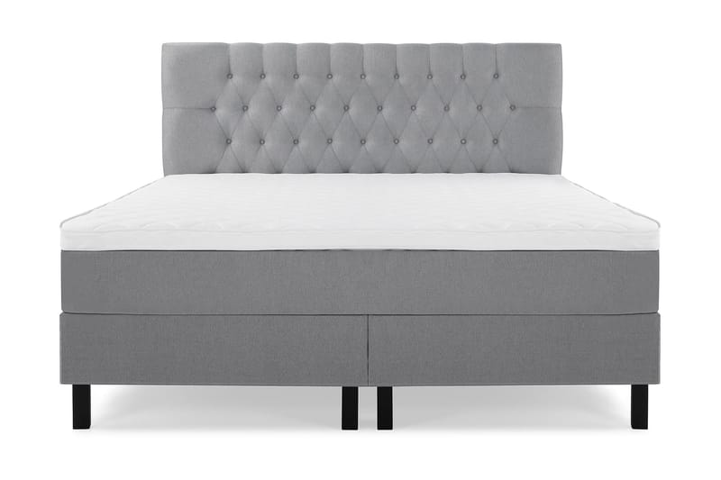 Lucky Komplett Sängpaket 160x200 Skum Diamant Sänggavel - Mellangrå - Möbler - Säng - Kontinentalsäng