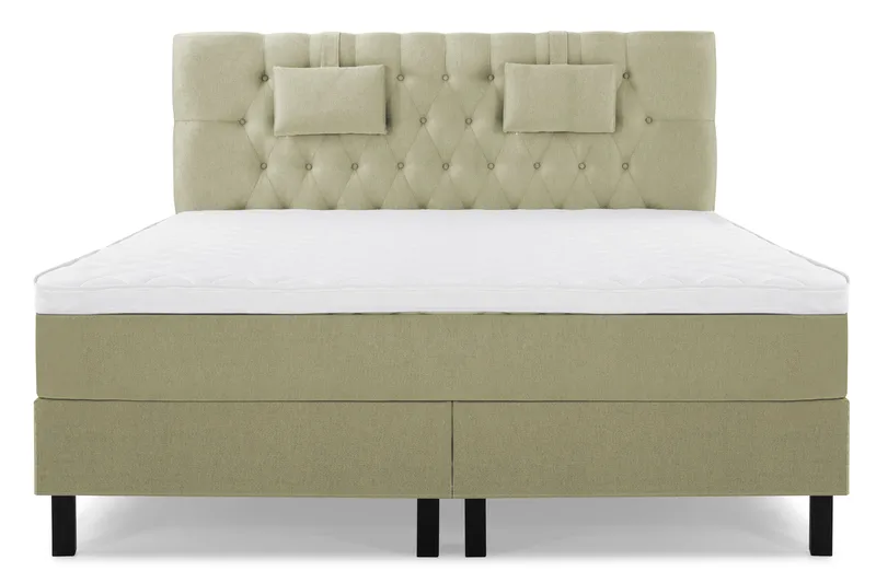 Lucky Komplett Sängpaket 160x200 Skum Diamant Sänggavel - Nackkudde Liten Grön - Möbler - Säng - Kontinentalsäng