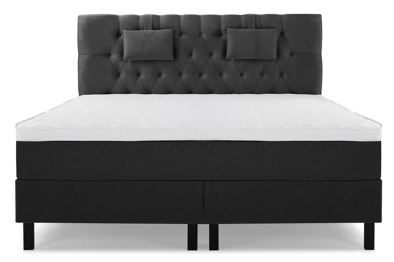 Lucky Komplett Sängpaket 160x200 Skum Diamant Sänggavel - Nackkudde Liten Svart/Grå - Möbler - Säng - Kontinentalsäng