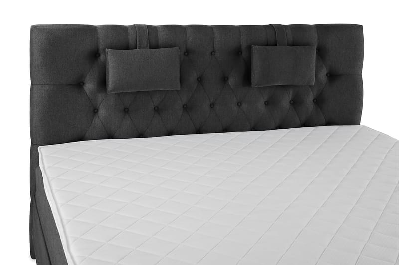 Lucky Komplett Sängpaket 160x200 Skum Diamant Sänggavel - Nackkudde Liten Svart/Grå - Möbler - Säng - Kontinentalsäng