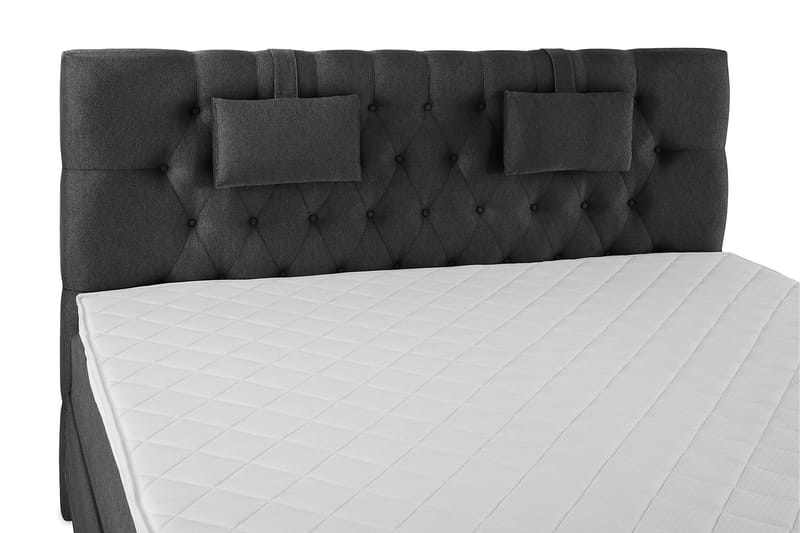 Lucky Komplett Sängpaket 160x200 Skum Diamant Sänggavel - Nackkudde Liten Svart/Grå - Möbler - Säng - Kontinentalsäng