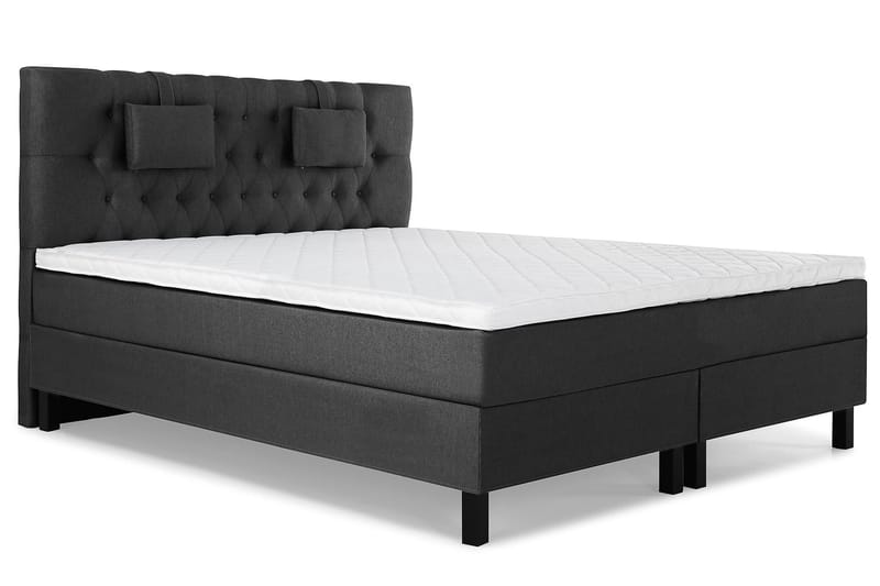 Lucky Komplett Sängpaket 160x200 Skum Diamant Sänggavel - Nackkudde Liten Svart/Grå - Möbler - Säng - Kontinentalsäng