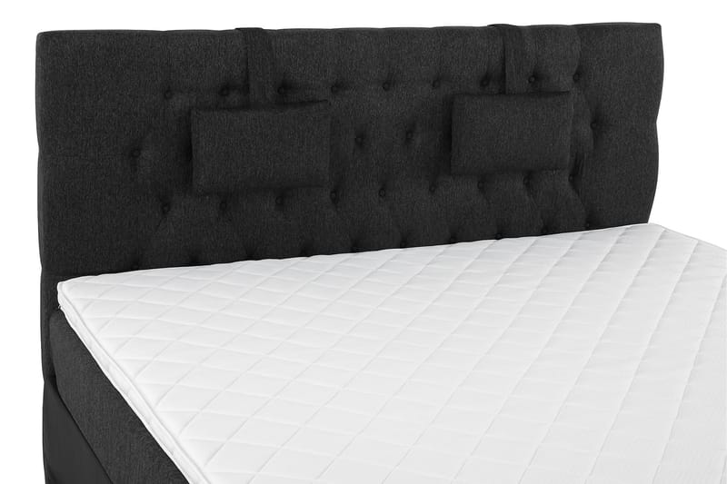 Lucky Komplett Sängpaket 160x200 Skum Diamant Sänggavel - Nackkudde Liten Svart/Grå/PU - Möbler - Säng - Kontinentalsäng