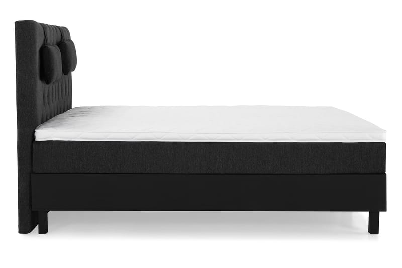 Lucky Komplett Sängpaket 160x200 Skum Diamant Sänggavel - Nackkudde Liten Svart/Grå/PU - Möbler - Säng - Kontinentalsäng