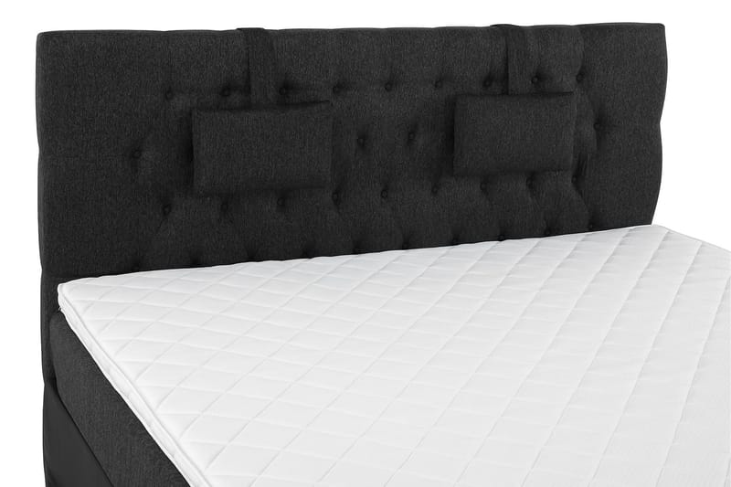 Lucky Komplett Sängpaket 160x200 Skum Diamant Sänggavel - Nackkudde Liten Svart/Grå/PU - Möbler - Säng - Kontinentalsäng