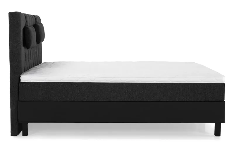 Lucky Komplett Sängpaket 160x200 Skum Diamant Sänggavel - Nackkudde Liten Svart/Grå/PU - Möbler - Säng - Kontinentalsäng