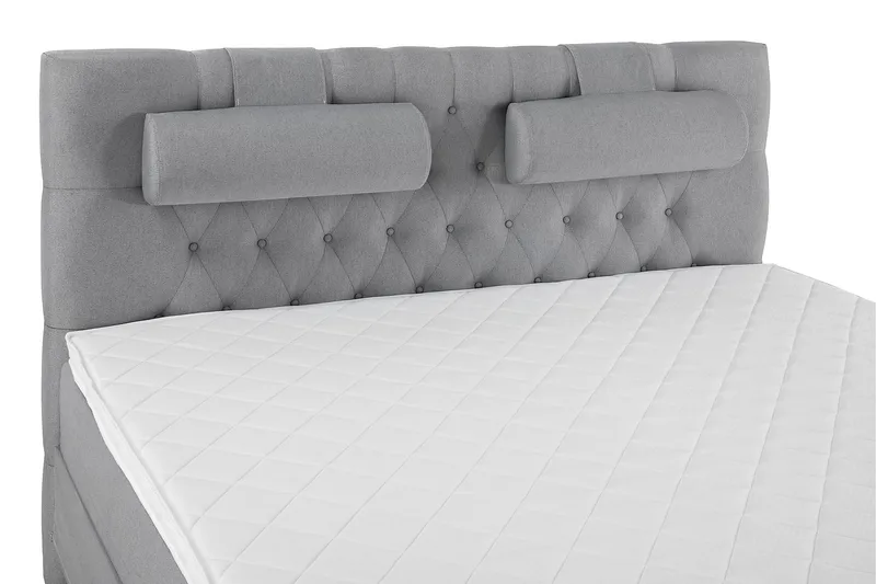 Lucky Komplett Sängpaket 160x200 Skum Diamant Sänggavel - Nackkudde Stor Mellangrå - Möbler - Säng - Kontinentalsäng
