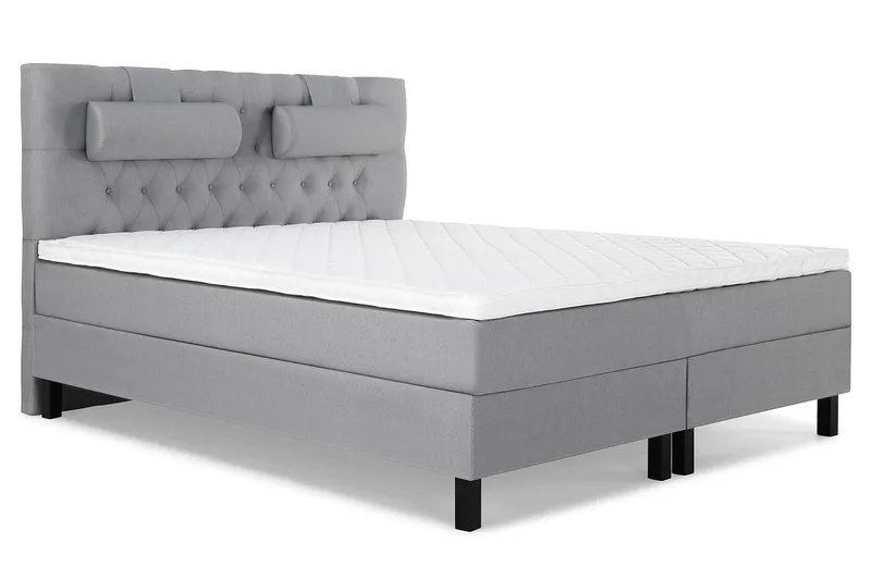Lucky Komplett Sängpaket 160x200 Skum Diamant Sänggavel - Nackkudde Stor Mellangrå - Möbler - Säng - Kontinentalsäng