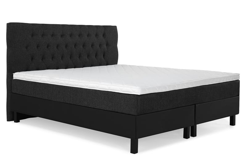 Lucky Komplett Sängpaket 160x200 Skum Diamant - Svart/Grå/PU - Möbler - Säng - Komplett sängpaket