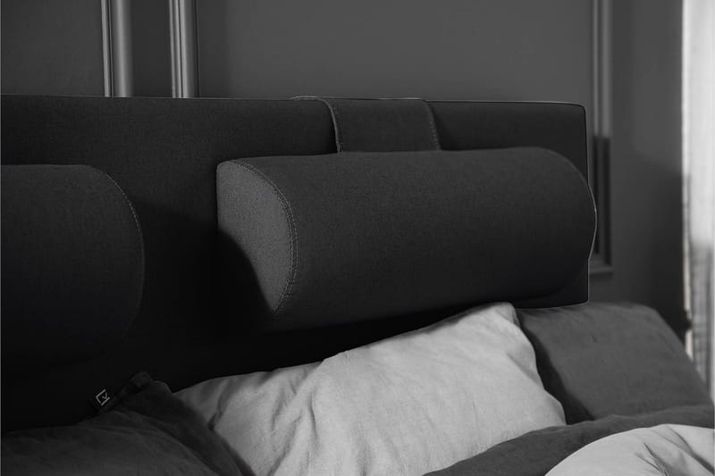 Lucky Komplett Sängpaket 160x200 Skum Slät - Nackkudde Stor Svart/Grå - Möbler - Säng - Kontinentalsäng