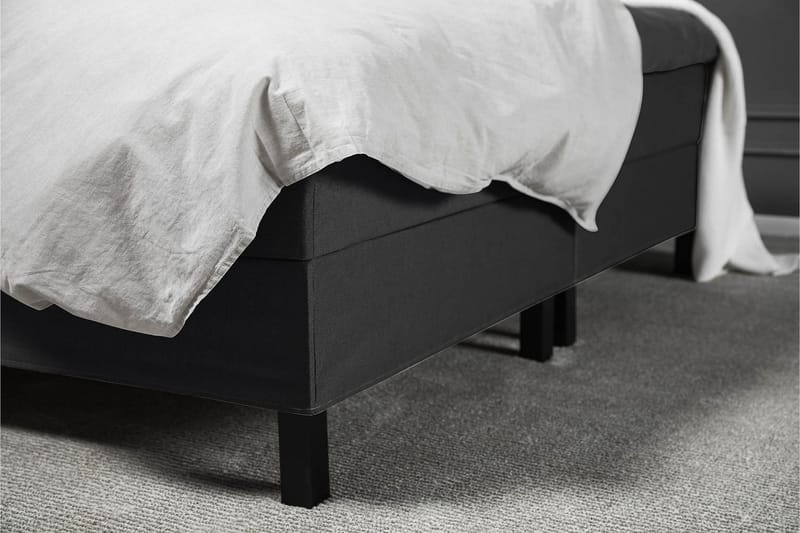 Lucky Komplett Sängpaket 160x200 Skum Slät - Nackkudde Stor Svart/Grå - Möbler - Säng - Kontinentalsäng