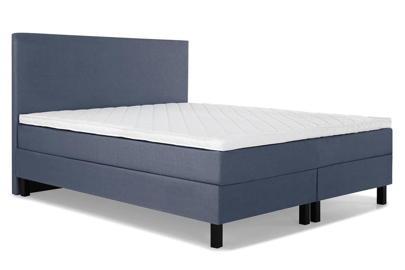 Lucky Komplett Sängpaket 160x200 Skum Slät Sänggavel - Mörkblå - Komplett sängpaket - Kontinentalsäng - Dubbelsäng