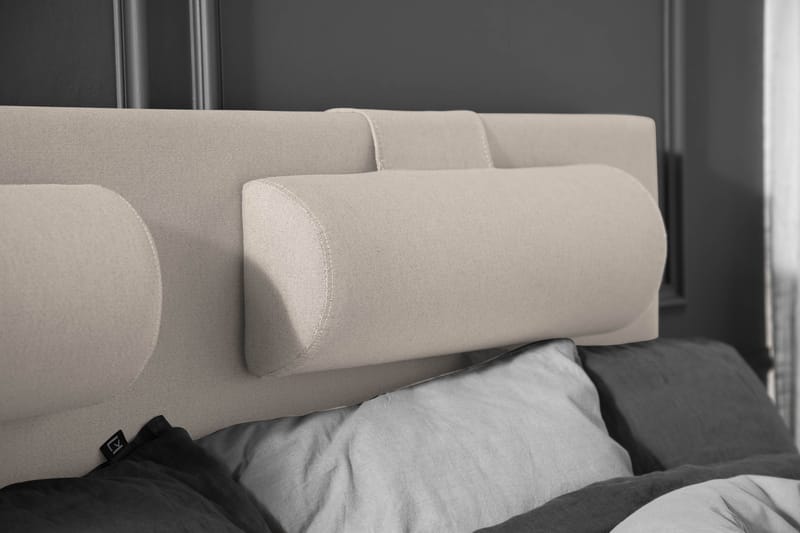 Lucky Komplett Sängpaket 160x200 Skum Slät Sänggavel - Nackkudde Stor Beige - Möbler - Säng - Kontinentalsäng