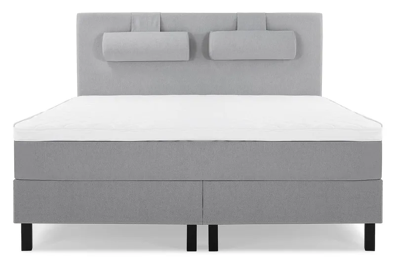 Lucky Komplett Sängpaket 160x200 Skum Slät Sänggavel - Nackkudde Stor Mellangrå - Möbler - Säng - Kontinentalsäng