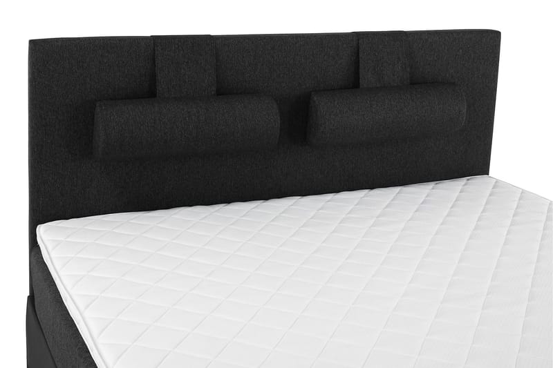 Lucky Komplett Sängpaket 160x200 Skum Slät Sänggavel - Nackkudde Stor Svart/Grå/PU - Möbler - Säng - Kontinentalsäng