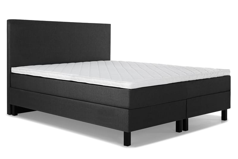 Lucky Komplett Sängpaket 160x200 Skum Slät Sänggavel - Svart/Grå - Möbler - Säng - Komplett sängpaket