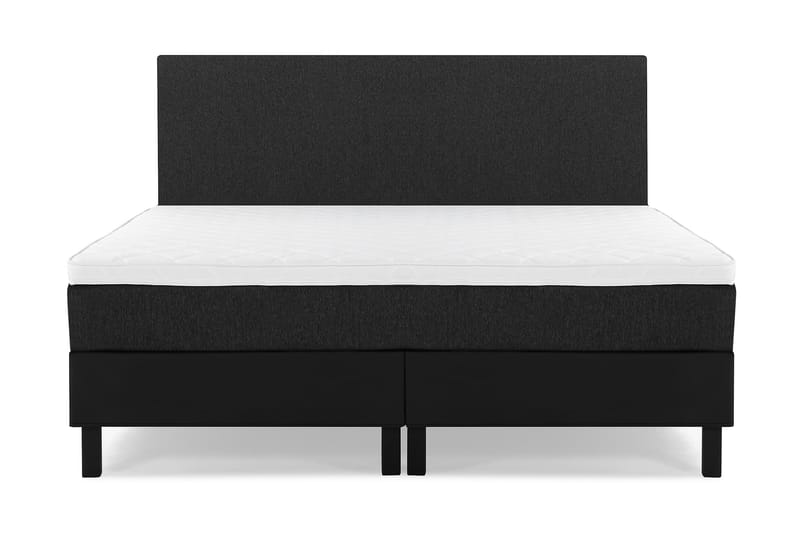 Lucky Komplett Sängpaket 160x200 Skum Slät - Svart/Grå/PU - Möbler - Säng - Kontinentalsäng