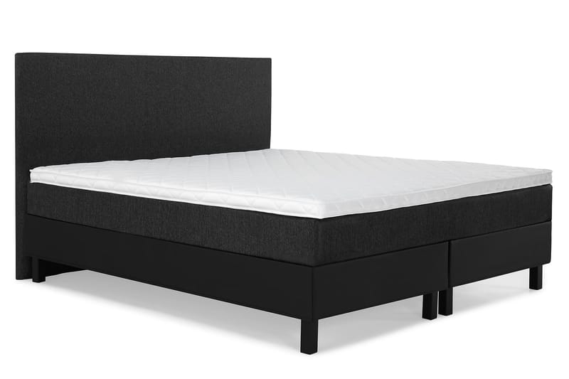 Lucky Komplett Sängpaket 160x200 Skum Slät - Svart/Grå/PU - Möbler - Säng - Kontinentalsäng