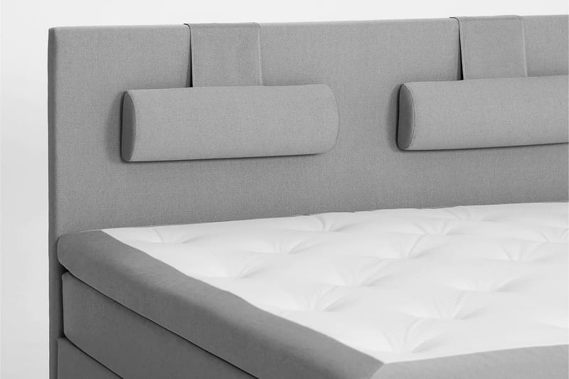 Lucky Komplett Sängpaket 160x200 Polyeter Slät Sänggavel - Nackkudde Stor Mellangrå - Möbler - Säng - Komplett sängpaket