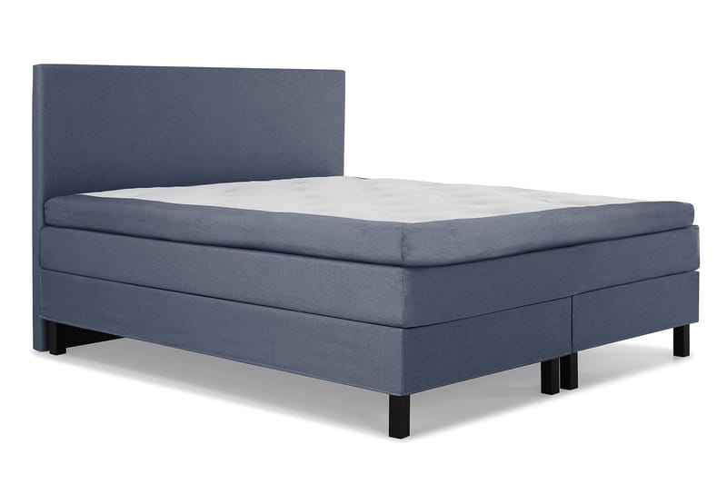 Lucky Komplett Sängpaket 160x200 Polyeter Slät Sänggavel - Mörkblå - Komplett sängpaket - Kontinentalsäng - Dubbelsäng