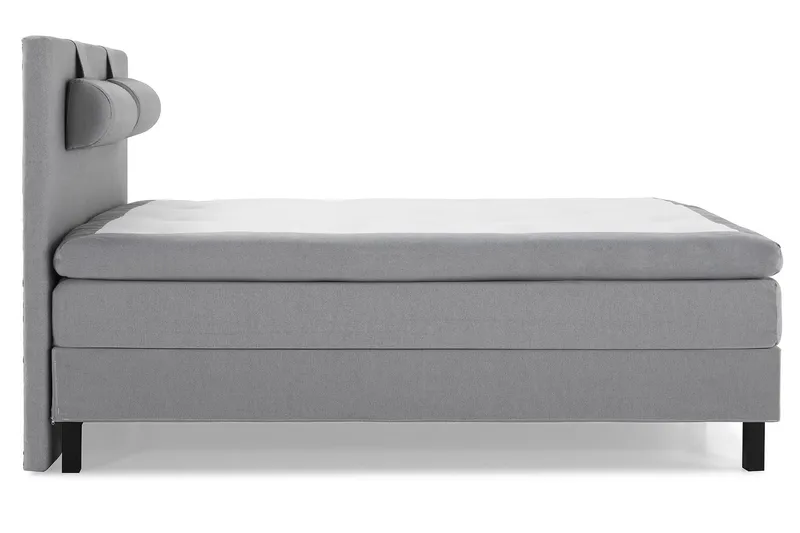 Lucky Komplett Sängpaket 160x200 Polyeter Slät Sänggavel - Nackkudde Stor Mellangrå - Möbler - Säng - Kontinentalsäng