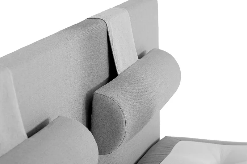 Lucky Komplett Sängpaket 160x200 Polyeter Slät Sänggavel - Nackkudde Stor Mellangrå - Möbler - Säng - Kontinentalsäng