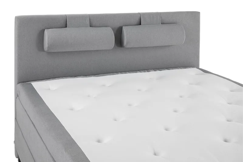 Lucky Komplett Sängpaket 160x200 Polyeter Slät Sänggavel - Nackkudde Stor Mellangrå - Möbler - Säng - Kontinentalsäng