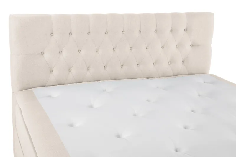 Lucky Komplett Sängpaket 160x200 Polyeter Diamant Sänggavel - Beige - Möbler - Säng - Kontinentalsäng
