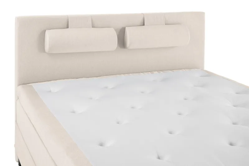 Lucky Komplett Sängpaket 160x200 Polyeter Slät Sänggavel - Nackkudde Stor Beige - Möbler - Säng - Kontinentalsäng