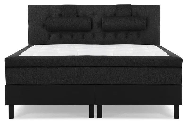 Lucky Komplett Sängpaket 180x200 Latex Diamant - Nackkudde Stor Svart/Grå/PU - Möbler - Säng - Kontinentalsäng