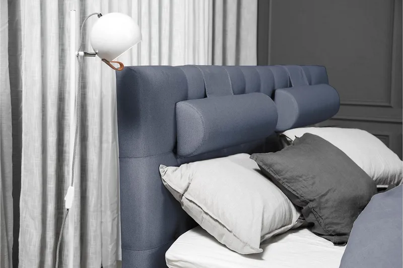 Lucky Komplett Sängpaket 180x200 Latex Diamant Sänggavel - Mörkblå - Möbler - Säng - Kontinentalsäng