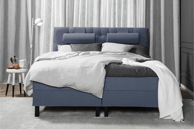 Lucky Komplett Sängpaket 180x200 Latex Diamant Sänggavel - Mörkblå - Möbler - Säng - Kontinentalsäng