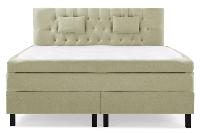 Lucky Komplett Sängpaket 180x200 Latex Diamant Sänggavel, Nackkudde Liten Grön