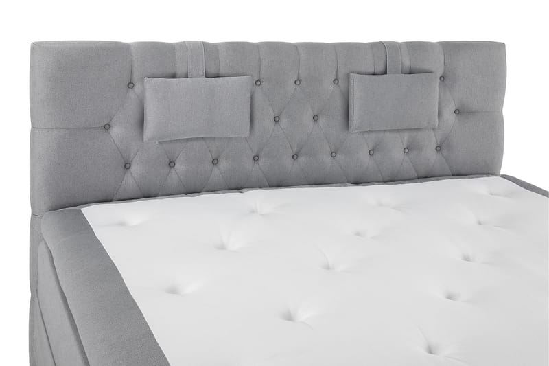Lucky Komplett Sängpaket 180x200 Latex Diamant Sänggavel - Nackkudde Liten Mellangrå - Möbler - Säng - Komplett sängpaket