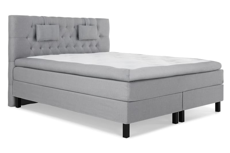 Lucky Komplett Sängpaket 180x200 Latex Diamant Sänggavel - Nackkudde Liten Mellangrå - Möbler - Säng - Komplett sängpaket